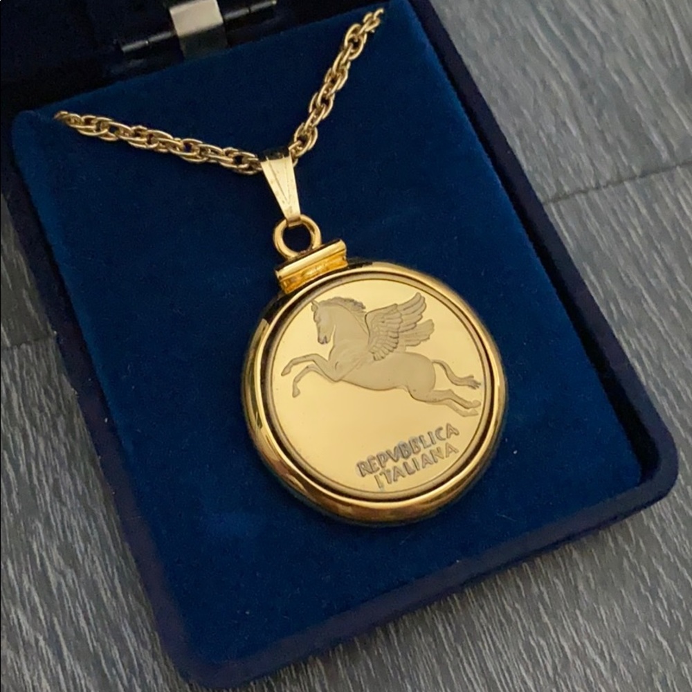Vintage Italian Coin Gold Pendant